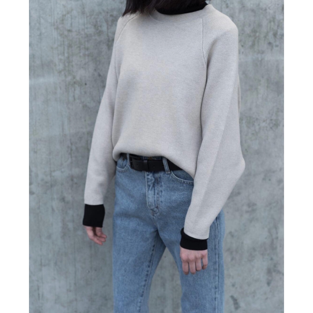 Oak + Fort | Thick knit crew neck sweater
